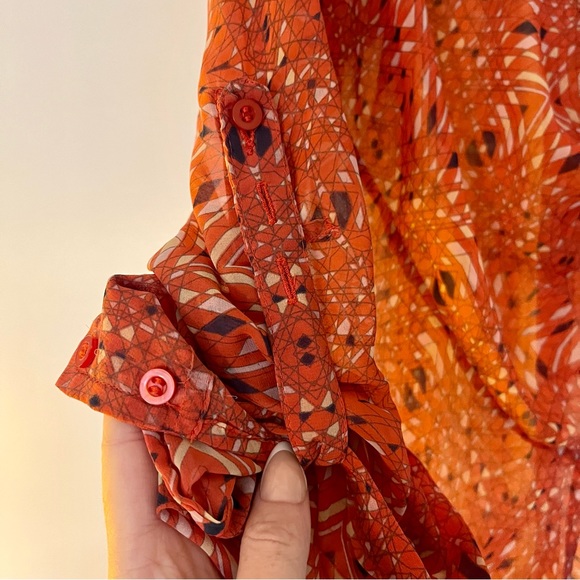 Free People Slouchy Geometric Print Top (S) - Picture 3 of 6